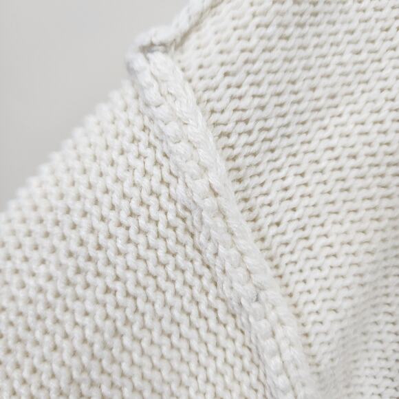 Carly Jean of LA open knit oversized slight crop cream sweater woman size medium - Picture 5 of 9